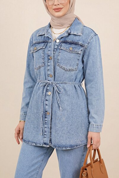 Modamorfo Σετ τζιν παντελόνι με κουμπιά Ice Blue Spreader Stone