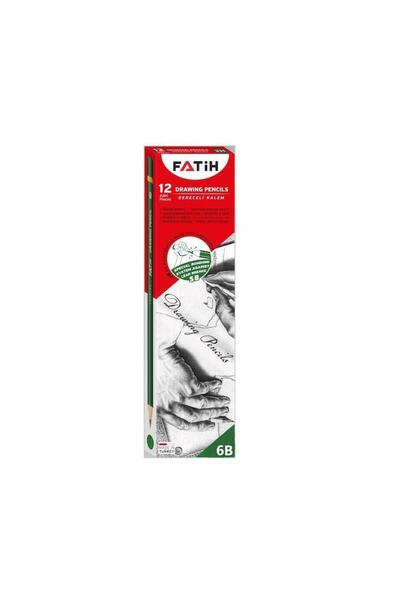 FATİH KALEM قلم رصاص فاتح 6B درجة أولى، علبة تحتوي على 12 قلمًا