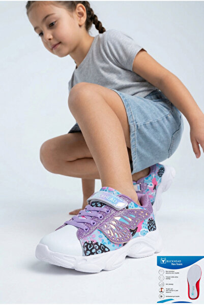 BUCKHEAD Κοριτσίστικα παπούτσια με μωβ φτερά Flex Foam Memory Insole Casual S...