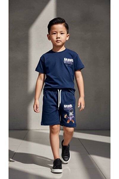 lumikids Brawl Stars Ön Arka Baskılı Tshirt ve şortlu İkili Takım