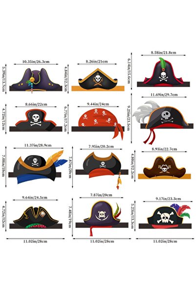 Markasız ucuz Pirate Themed Party Hat 12 Pieces