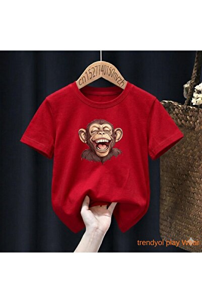 playwear Nasmiješeni majmun, štampana 100% dječja unisex majica, veličine 5, ...