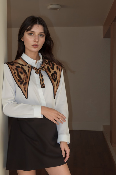 Walkenzo Γυναικείο σάλι ώμου με σχέδιο λεοπάρ Wildline – Γιακάς κασκόλ (Γιακά...