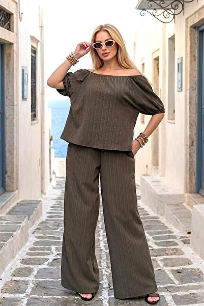 MODANI SEÇ Khaki Madonna Collar Double Suit