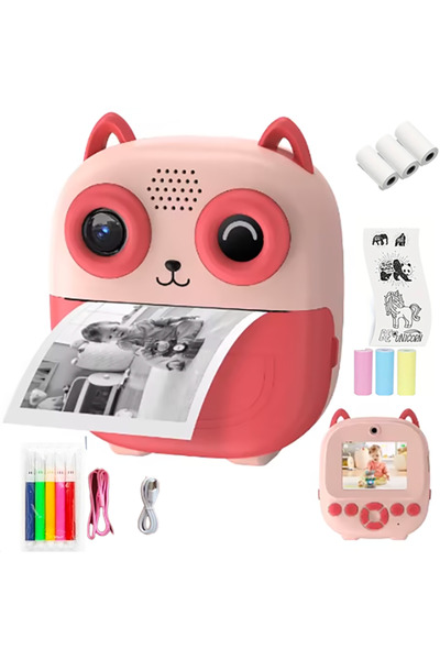 S5 1080P HD Kids Digital Camera with Thermal Printer with Music and Music with Front Rear Camera Filter