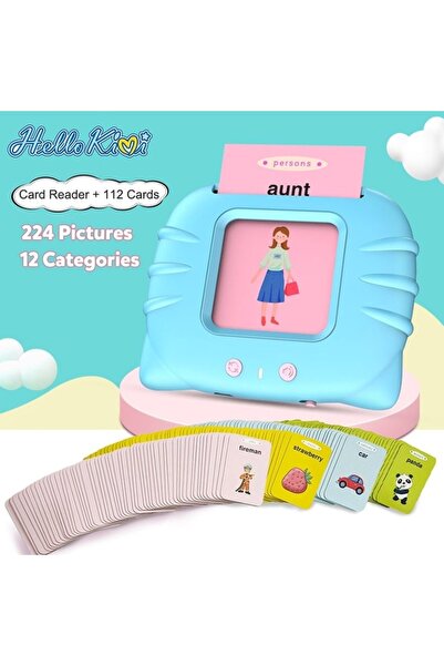 Toybox قارئ بطاقات ناطق للأطفال عربي/إنجليزي مع 112 بطاقة (224 كلمة) لعبة تعل...