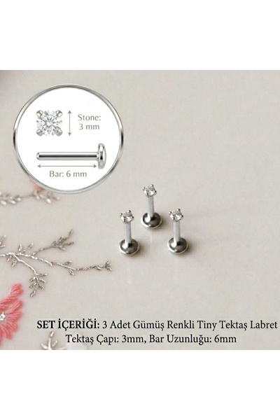 Heppii 3 Adet Mini Tektaş Cerrahi Çelik Piercing Tragus Helix Kıkırdak Conch ...