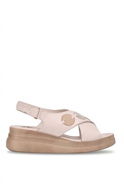 Venüs 2409920Y Γυναικεία φλατ σανδάλια από γνήσιο δέρμα μπεζ