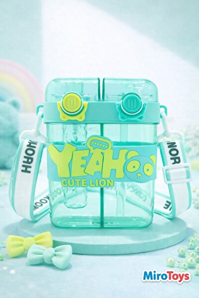 Miro Toys Yeah Double Compartment Water Bottle - Colorful Neck Strap Double D...