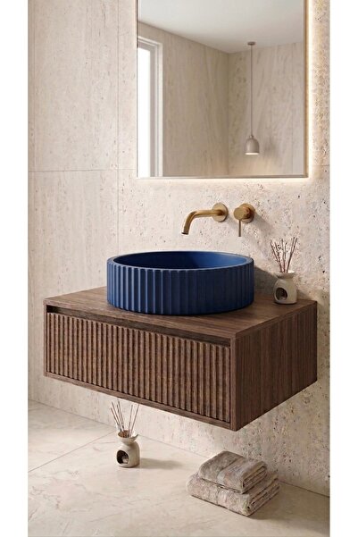 BellaMatta Modern Çizgili Beton Lavabo
