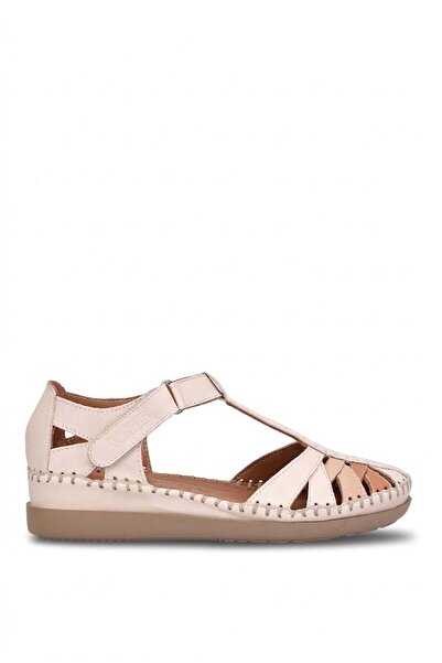 Venüs 25033540Y Γυναικεία φλατ σανδάλια από γνήσιο δέρμα μπεζ