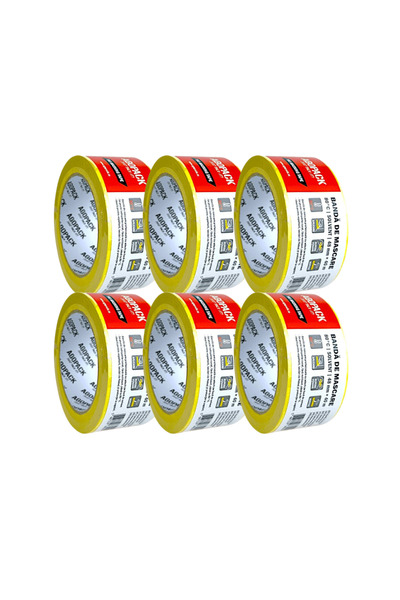 AGOPACK Set 6 role Bandă de mascare din hârtie 80 C, 48 mm x 40 m,Pro Masking...