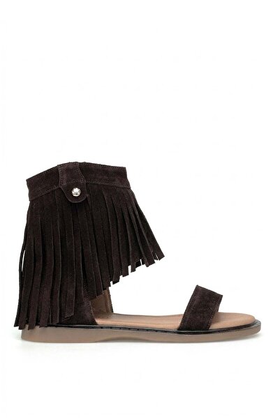 Beety 26BY169.26668 Γυναικεία ίσια σανδάλια με φούντες καφέ χρώματος