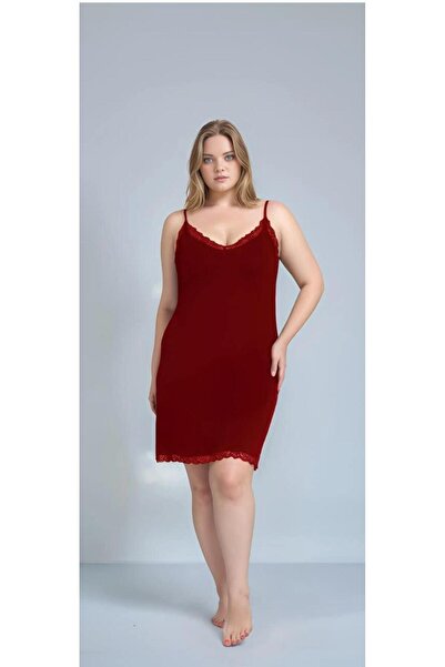 NightLove Women's Oversized Lace Nightgown with Rope Straps C840-857