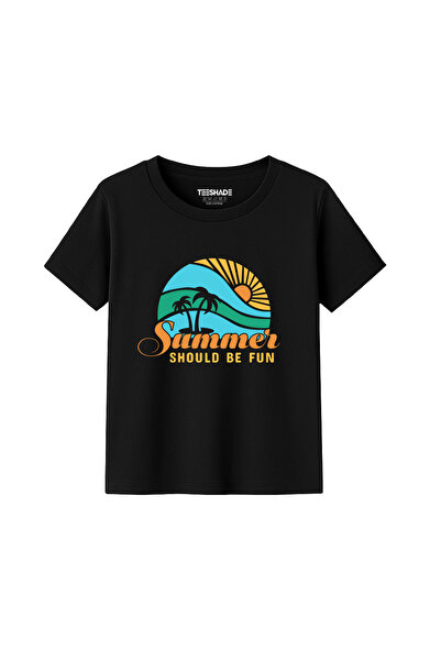 Yoo Street Summer Should Be Fun T-Shirt for Unisex Kids 100% Cotton, Multiple...