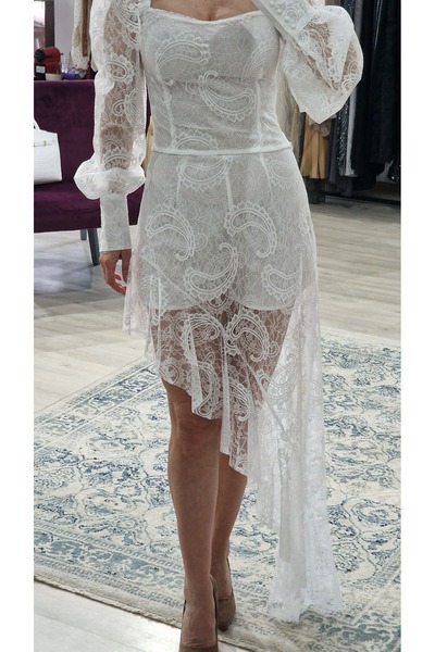 OEM Λευκό Δαντελένιο Σετ Δύο Τεμαχίων – Κομψό Γυναικείο Δαντελένιο Ντύσιμο, Α...