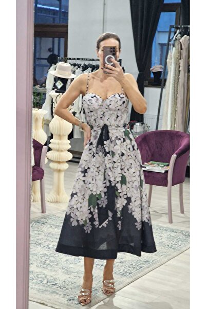 OEM Μαύρο Φλοράλ Μάξι Φόρεμα για Γυναίκες – Κομψό Μακρύ Φόρεμα με Φλοράλ Σχέδ...