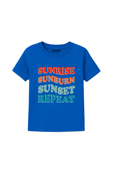 Yoo Street Sunrise Sunburn Sunset Repeat T-Shirt for Unisex Kids 100% Cotton ...