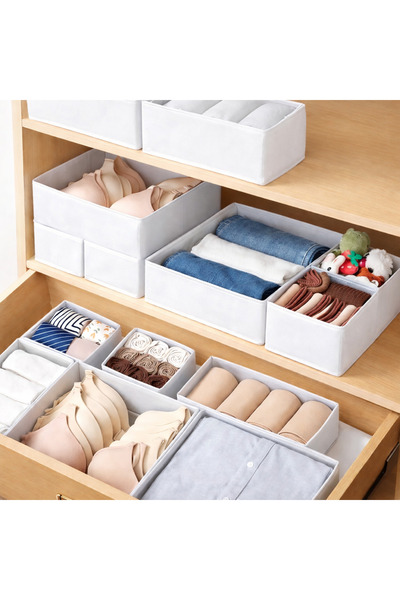 HERA CONCEPT Σετ 6 τεμαχίων Κουτιών Οργάνωσης Συρταριών-ΛΕΥΚΟ