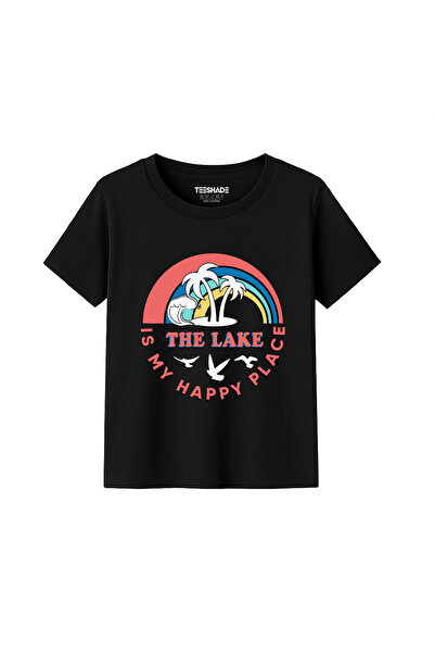 Yoo Street The Lake Is My Happy Place T-Shirt for Unisex Kids 100% Cotton, Mu...