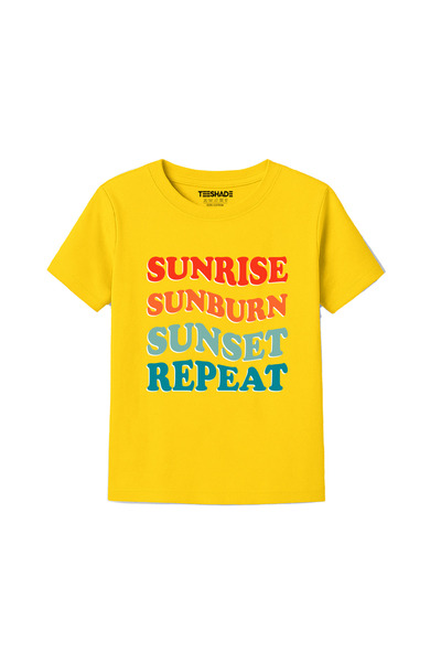Yoo Street Sunrise Sunburn Sunset Repeat T-Shirt for Unisex Kids 100% Cotton ...