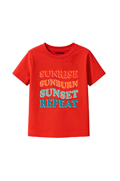 Yoo Street Sunrise Sunburn Sunset Repeat T-Shirt for Unisex Kids 100% Cotton ...