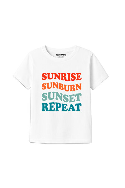 Yoo Street Sunrise Sunburn Sunset Repeat T-Shirt for Unisex Kids 100% Cotton ...