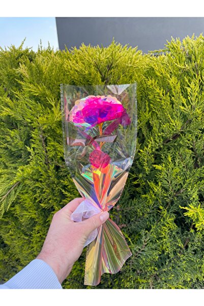 gençay Işıltılı Pembe Sonsuzluk Gül Buketi –Romantik Hediye, Kalıcı Çiçek Buketi