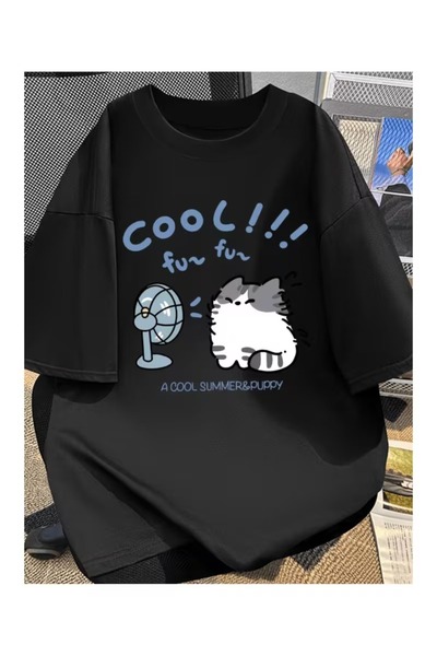 Gollinger Μπλουζάκι Unisex Cool Cat με στάμπα, μεγάλου μεγέθους, με λαιμόκοψη...