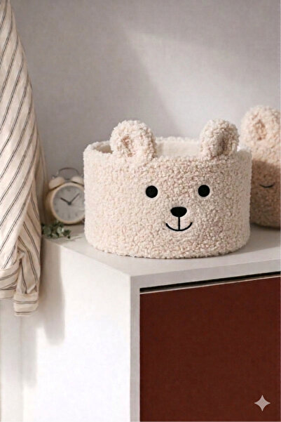 Cherry Bloom Cotton Λούτρινο Καλάθι Χαρούμενο Αρκουδάκι