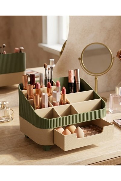 NEXUSS DESIGN Makeup Organizer with Drawers for Cosmetics, Jewelry Organizer Multi-Compartment Tabletop Perfume & Lipstick Stand