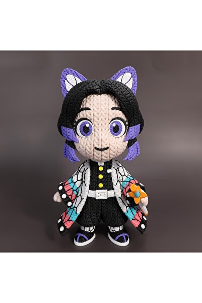 Fud3D Shinobu Kocho Örgü Görünümlü Figür 23 cm Demon Slayer Anime Koleksiyonluk