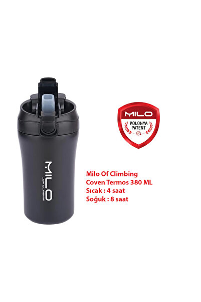 Milo Of Climbing The Coven 0,38 L Pipetli Çelik Termos Siyah Shaker Mug