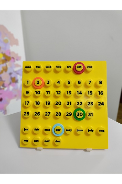 iboti 3D Baskı Ring A Date Masa Takvimi, Sonsuz Süresiz İngilizce Takvim