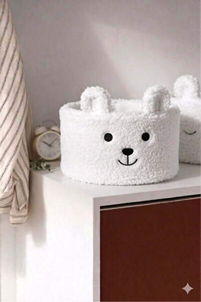 Cherry Bloom Cotton Λούτρινο Καλάθι Χαρούμενο Αρκουδάκι