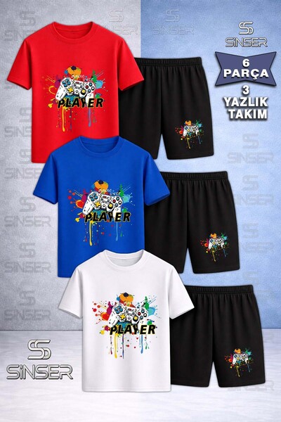 SS SİNSER Παιδικό GAME ON PLAYER COLORFUL Προσαρμοσμένο Τυπωμένο Μπλουζάκι με...