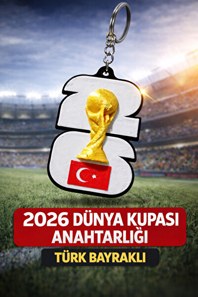 TNA3D ميدالية مفاتيح كأس العالم 2026 - مع العلم التركي