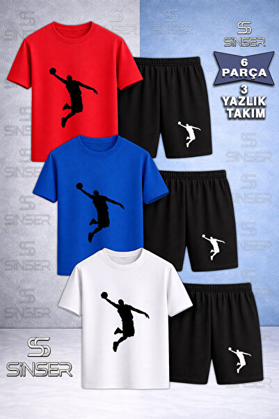 SS SİNSER Παιδικό BASKET ADAM BLACK Μπλουζάκι με Ειδικό Τύπωμα και Λαιμόκοψη ...