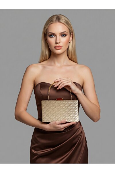Biçanta Μπεζ Χρώμα Χρυσό Λεπτομερές Χειροποίητο Δερμάτινο Ειδική Σειρά Γυναικ...
