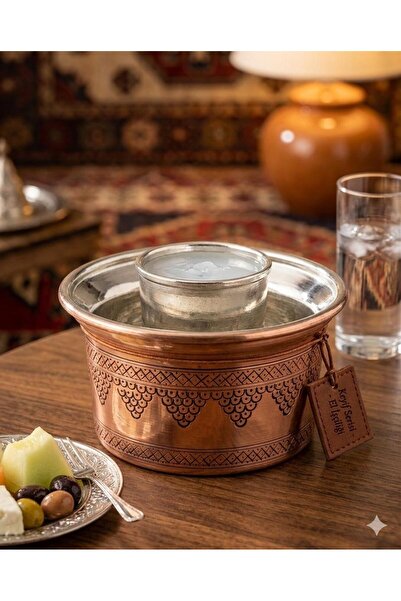 Missidea Ehli Keyf Antep El İşçiliği Üzüm Motifli Bakır Bardak Soğutucu