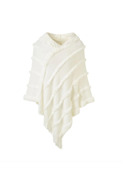 Ferand Poncho cu Gluga si Franjuri, elegant, sofisticat, pentru toate anotimp...