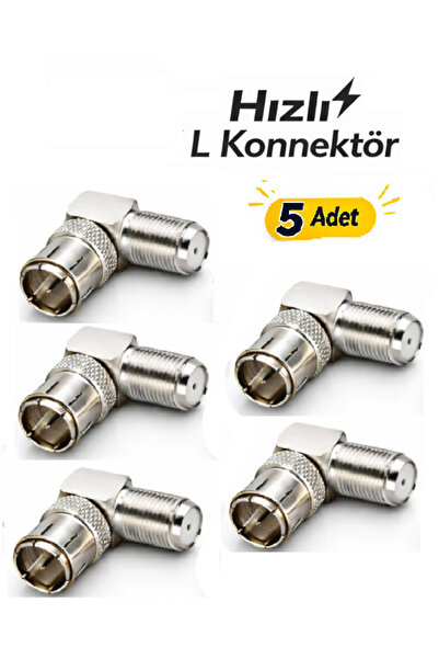 ANKTEK 5 Adet Hızlı L Konnektör Geçmeli Adaptör, F Dişi - F Erkek