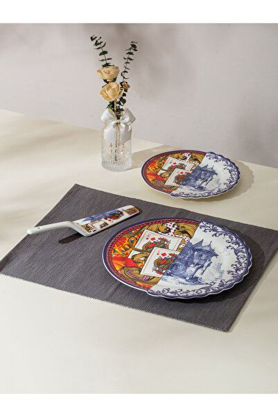 Malooki Βασιλικό σετ τούρτας – 6 πιάτα γλυκού και μεγάλο πορσελάνινο πιάτο, ε...