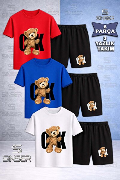 SS SİNSER Παιδικό AYICIK OK BLACK Μπλουζάκι με Ειδική Στάμπα με Λαιμόκοψη 3 τ...