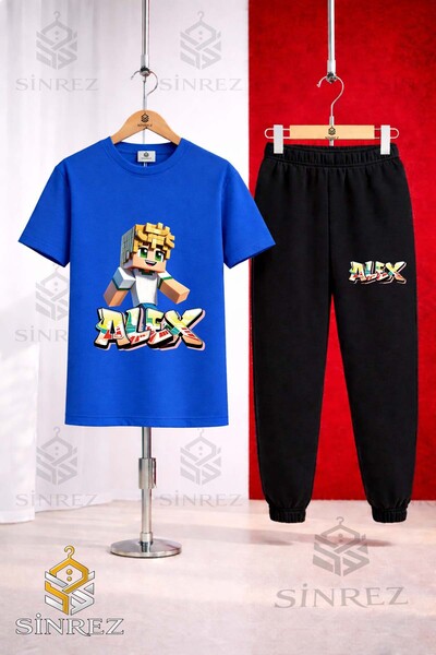 SİNREZ Set de trening unisex pentru copii ALEX SARI NOU cu tricou imprimat