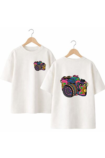 playwear تي شيرت منقوش بطباعة فوتو ماكينا على الظهر والصدر، مصنوع من القطن بن...