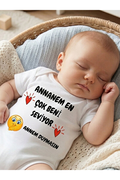 EGGBABY Anneanne Sevgisi Temalı Bebek Body Zıbın %100 Pamuk Eğlenceli Yazılı ...