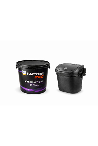 MS OTO MARKET Factor 360 Oto Bakım Seti 9+4 Parça + Araç İçi Çöp Kovası