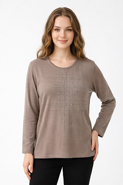 Gürkan Triko Γυναικεία Πλεκτή Μπλούζα με Σχέδιο από Πέτρες για την Εποχή BGL-...