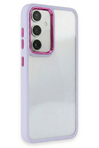 CEPSTOK Samsung Galaxy A35 Case Transparent Hard Silicone Cover with Colored Edges and Camera Detail